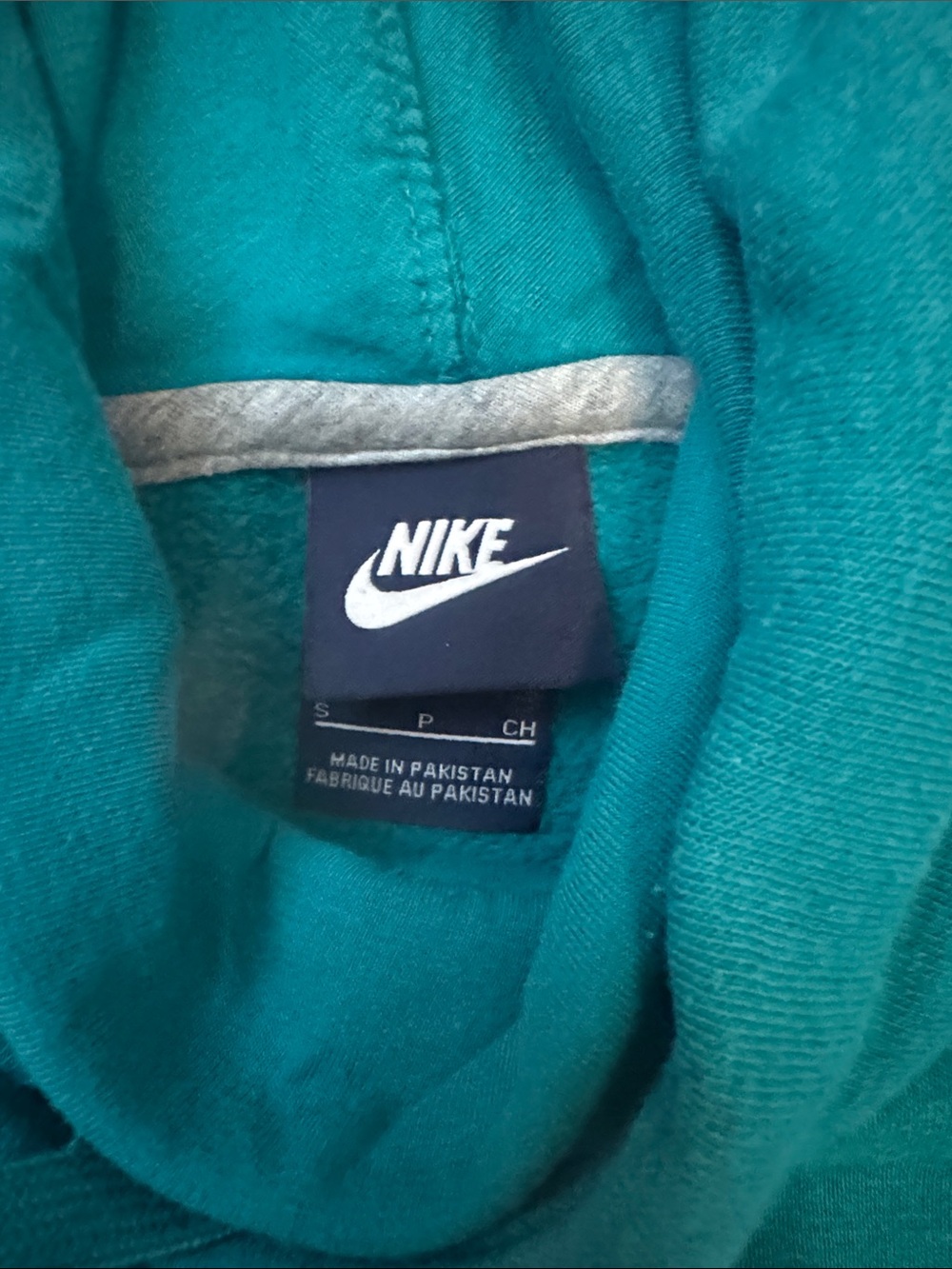 Nike Sportswear Teal Pullover Hoodie Small Embroidered Swoosh Kangaroo Pocket - Picture 2 of 3